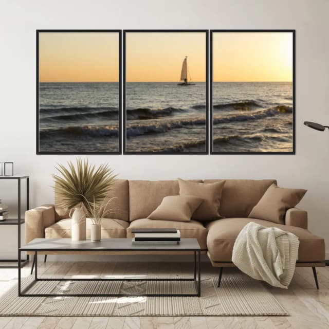 Kit Quadros Decorativos Pôr Do Sol