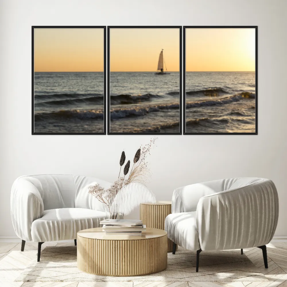Kit Quadros Decorativos Pôr Do Sol