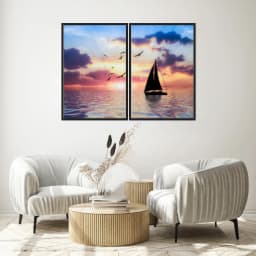 Kit Quadros Decorativos Pôr Do Sol