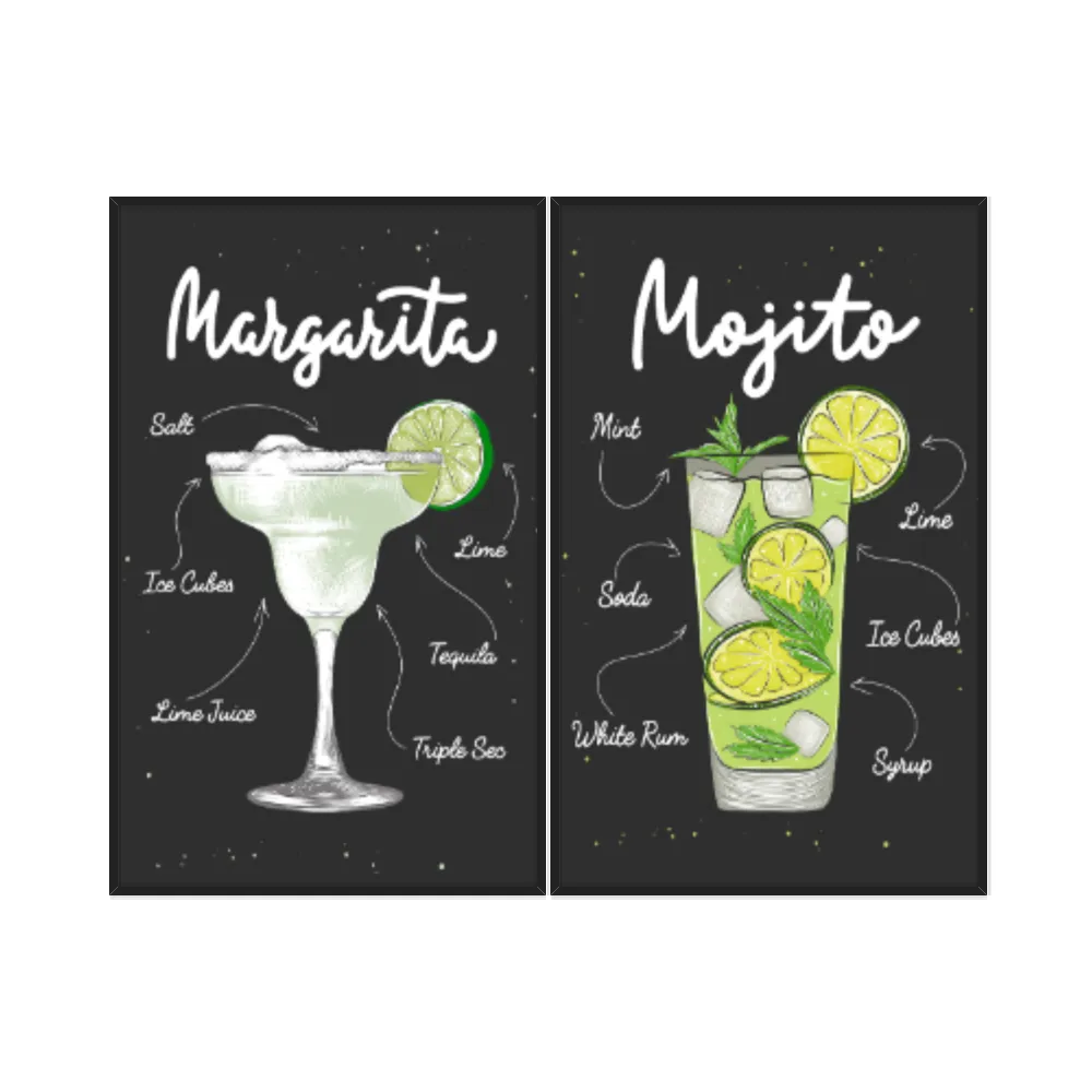 Kit Quadros Decorativos Drink