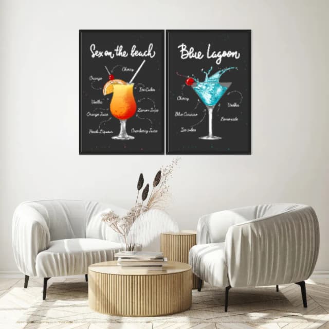 Kit Quadros Decorativos Drink