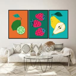 Kit Quadros Decorativos Frutas