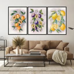 Kit Quadros Decorativos Frutas