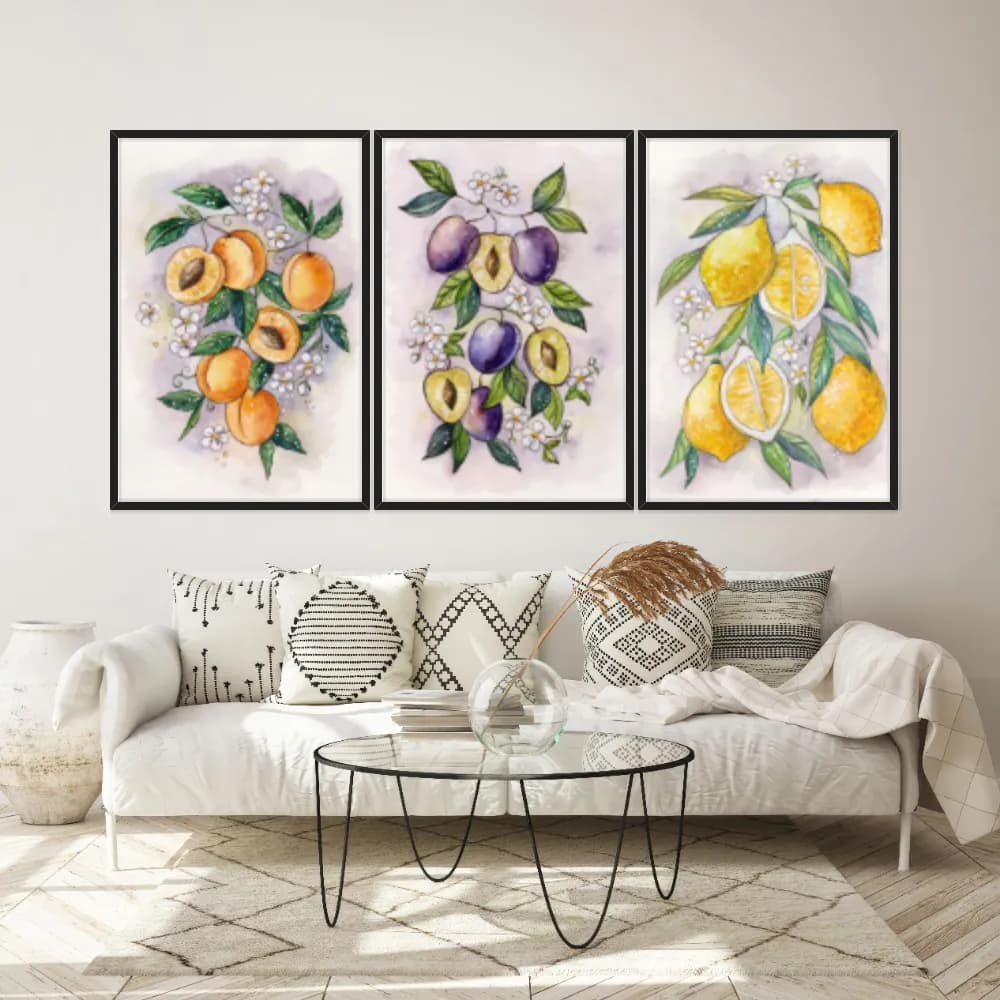 Kit Quadros Decorativos Frutas
