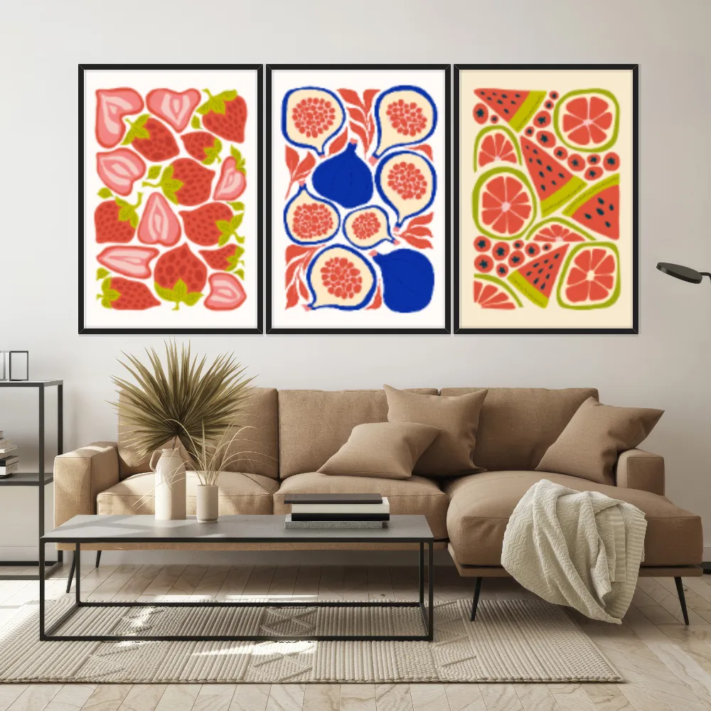 Kit Quadros Decorativos Frutas