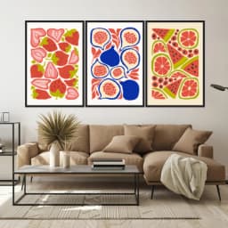 Kit Quadros Decorativos Frutas