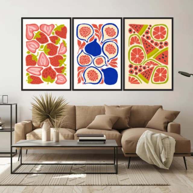 Kit Quadros Decorativos Frutas