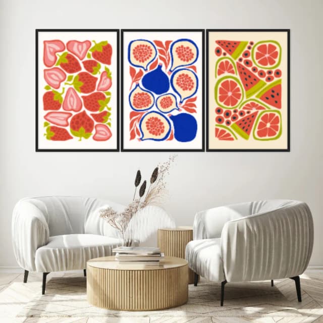 Kit Quadros Decorativos Frutas