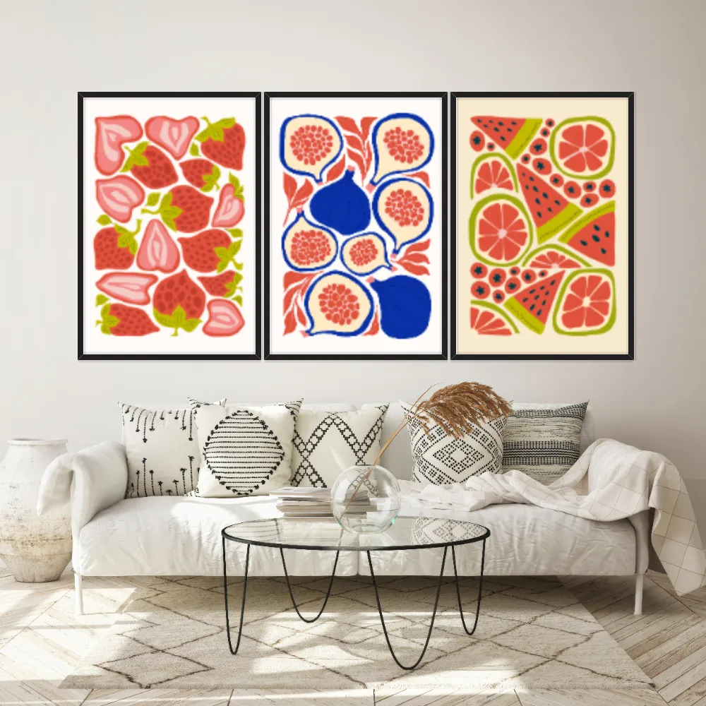 Kit Quadros Decorativos Frutas