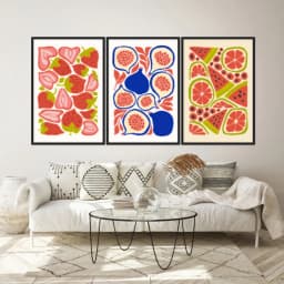 Kit Quadros Decorativos Frutas
