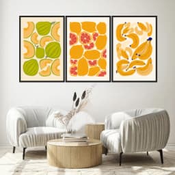 Kit Quadros Decorativos Frutas