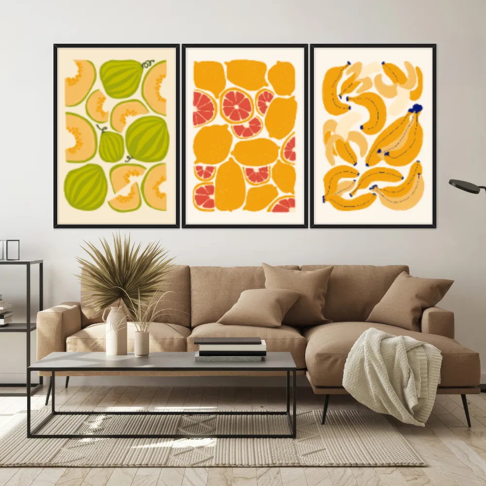 Kit Quadros Decorativos Frutas