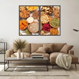 Kit Quadros Decorativos Castanhas E Sementes