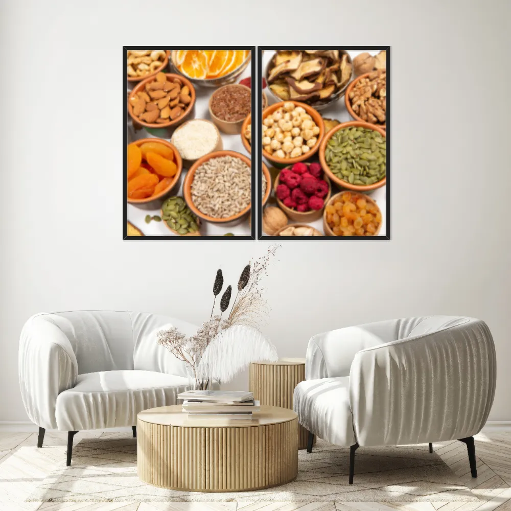 Kit Quadros Decorativos Castanhas E Sementes