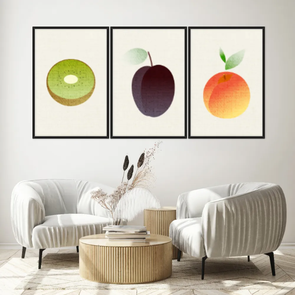 Kit Quadros Decorativos Frutas