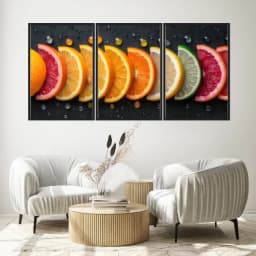 Kit Quadros Decorativos Frutas