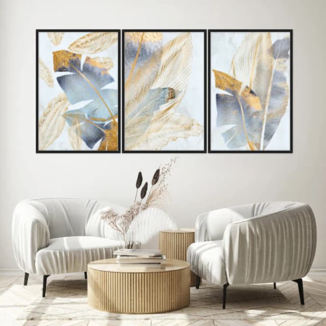 Kit Quadros Decorativos Planta Abstrata