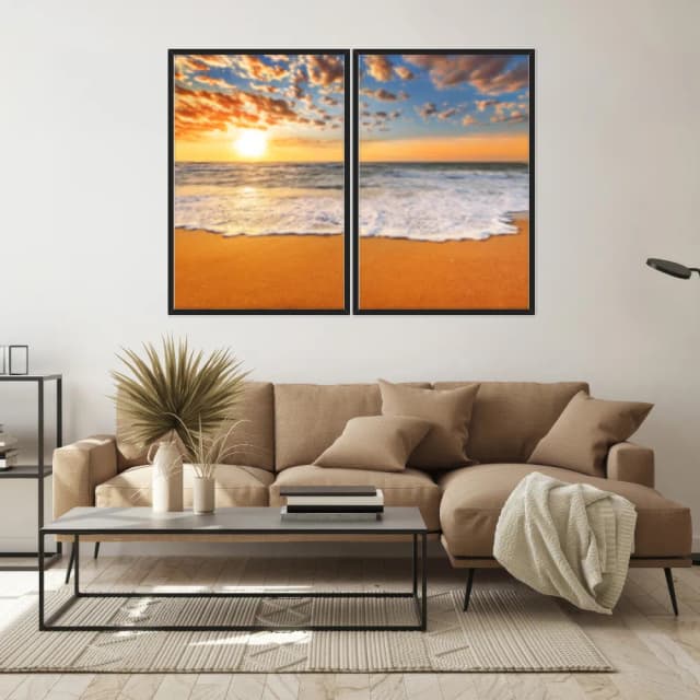 Kit Quadros Decorativos Pôr Do Sol