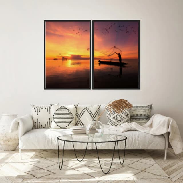 Kit Quadros Decorativos Pôr Do Sol