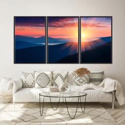 Kit Quadros Decorativos Pôr Do Sol