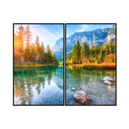 Kit Quadros Decorativos Lago E Montanha