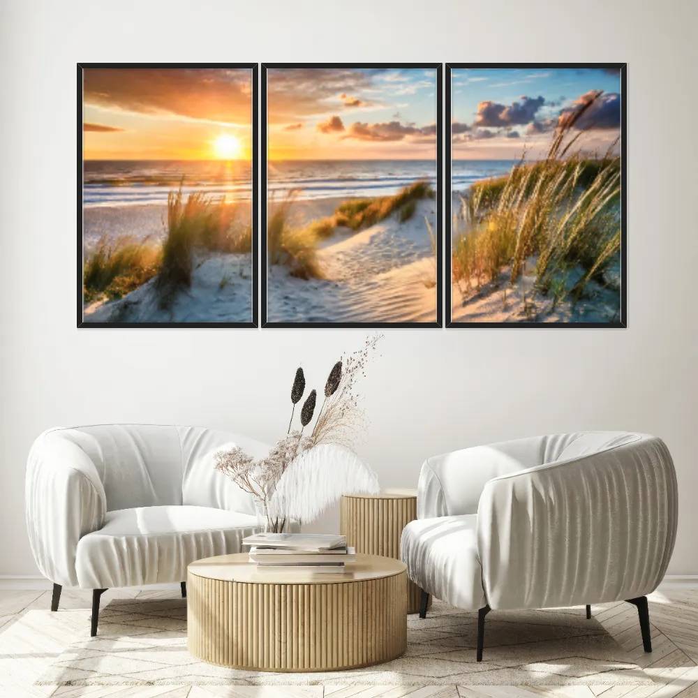 Kit Quadros Decorativos Pôr Do Sol
