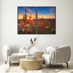 Kit Quadros Decorativos Pôr Do Sol