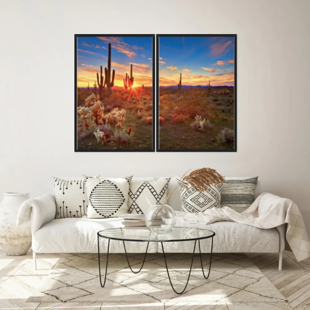 Kit Quadros Decorativos Pôr Do Sol