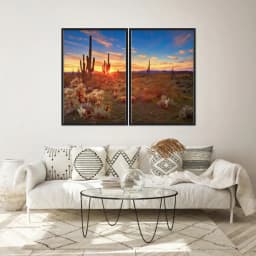 Kit Quadros Decorativos Pôr Do Sol