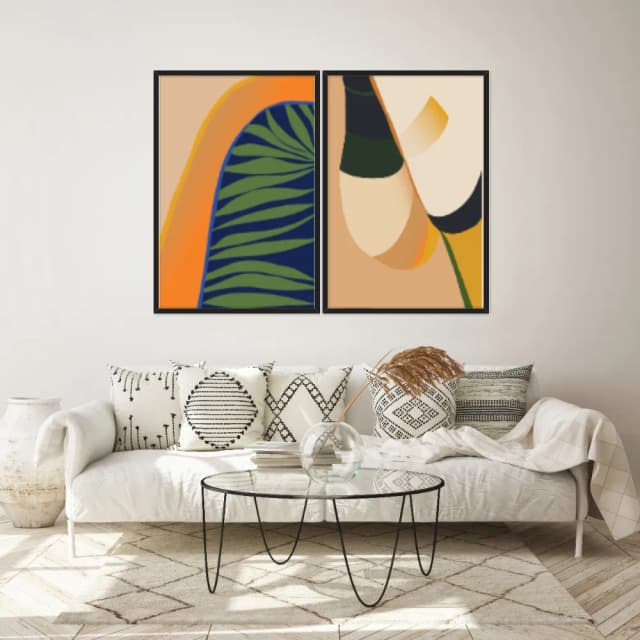 Kit Quadros Decorativos Planta Abstrata