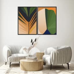 Kit Quadros Decorativos Planta Abstrata