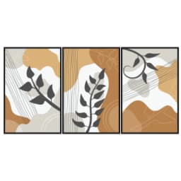 Kit Quadros Decorativos Planta Abstrata