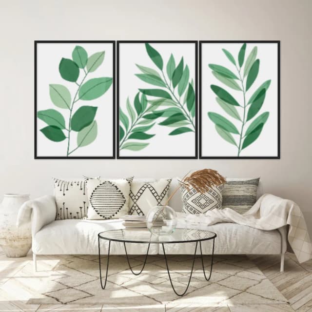 Kit Quadros Decorativos Planta Abstrata