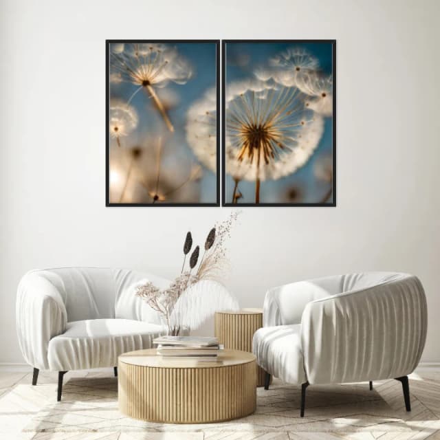 Kit Quadros Decorativos Dente De Leão