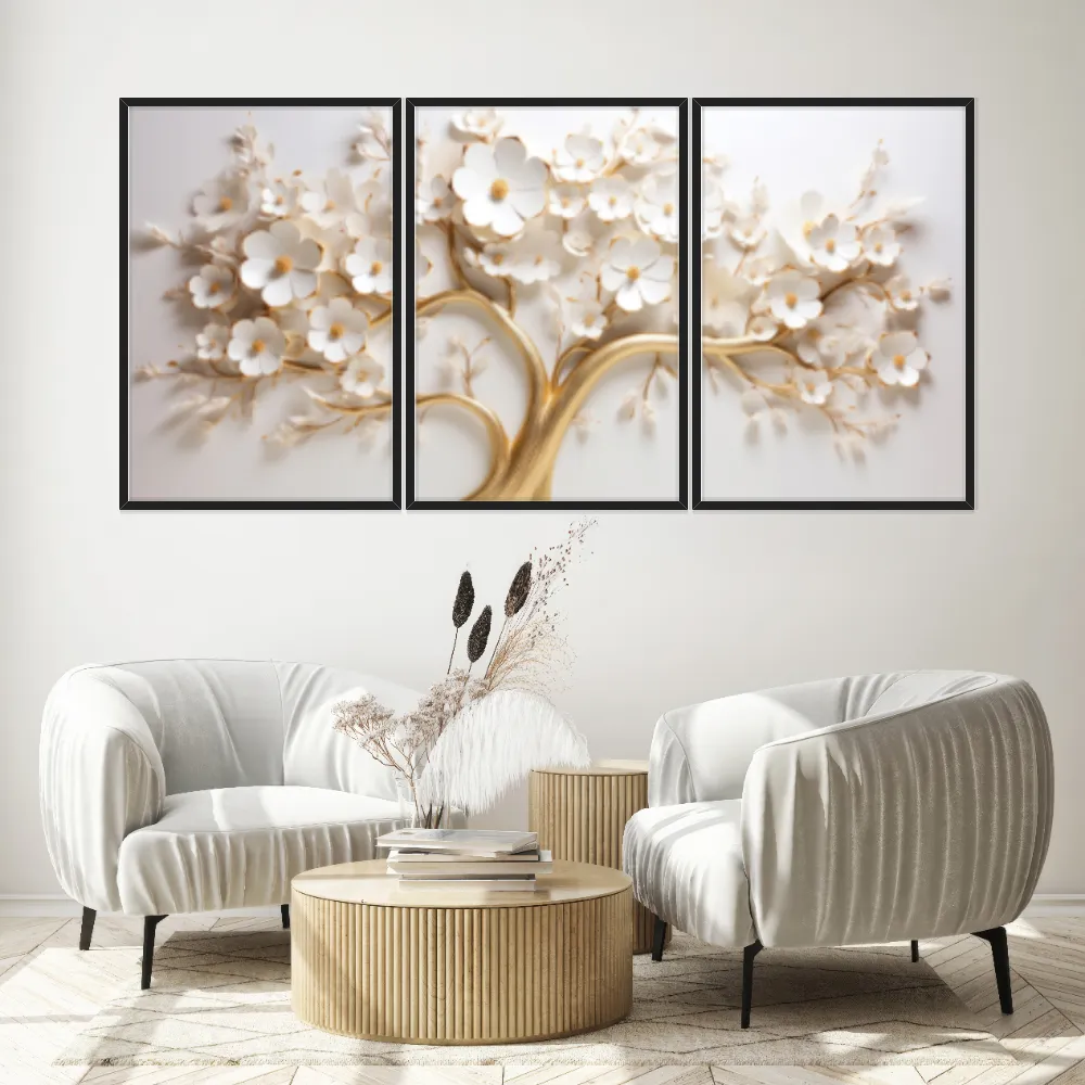 Kit Quadros Decorativos Árvore 3D