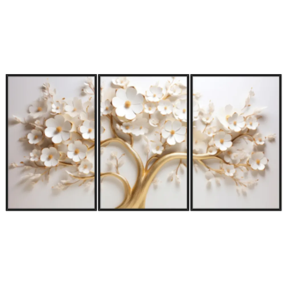 Kit Quadros Decorativos Árvore 3D