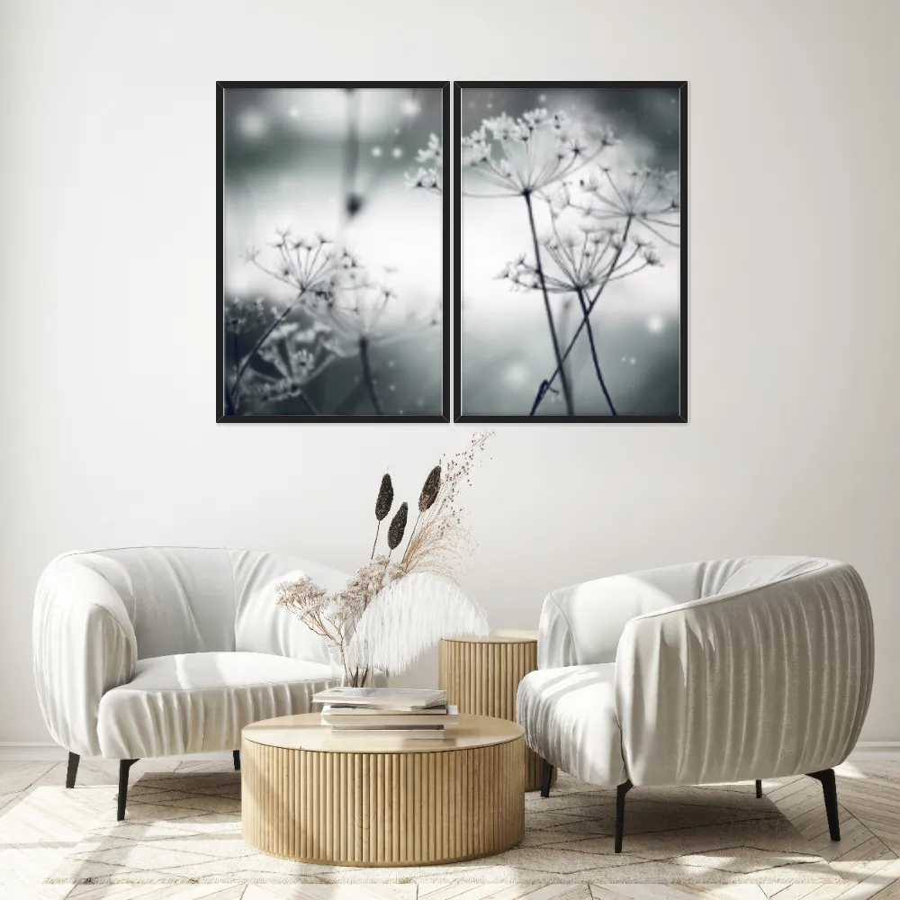 Kit Quadros Decorativos Flor Neve