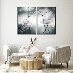 Kit Quadros Decorativos Flor Neve