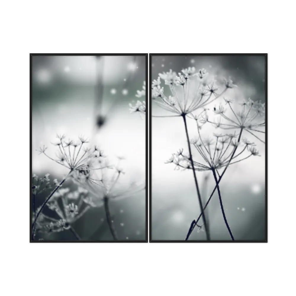 Kit Quadros Decorativos Flor Neve