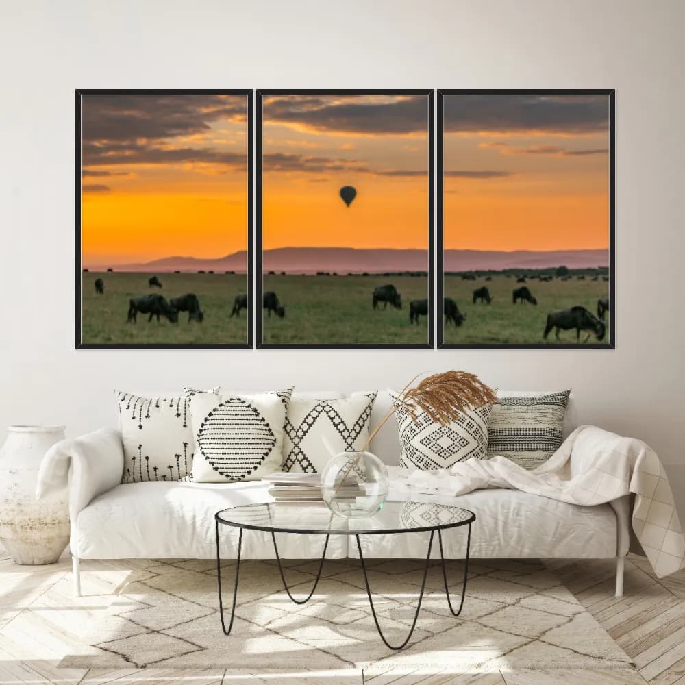 Kit Quadros Decorativos Pôr Do Sol
