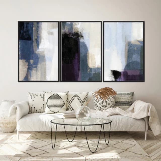 Kit Quadros Decorativos Pintura Abstrata
