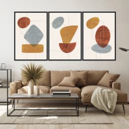 Kit Quadros Decorativos Linhas E Formas