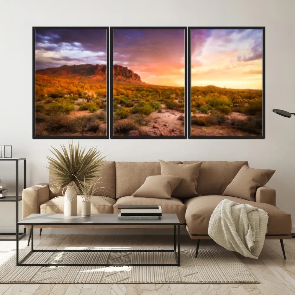 Kit Quadros Decorativos Pôr Do Sol