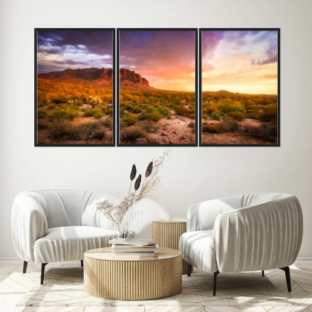 Kit Quadros Decorativos Pôr Do Sol
