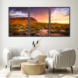 Kit Quadros Decorativos Pôr Do Sol