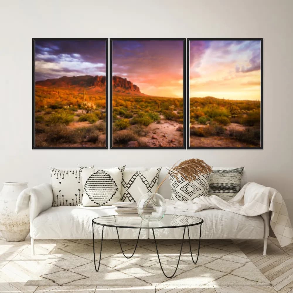 Kit Quadros Decorativos Pôr Do Sol