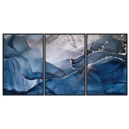 Kit Quadros Decorativos Mármore Azul