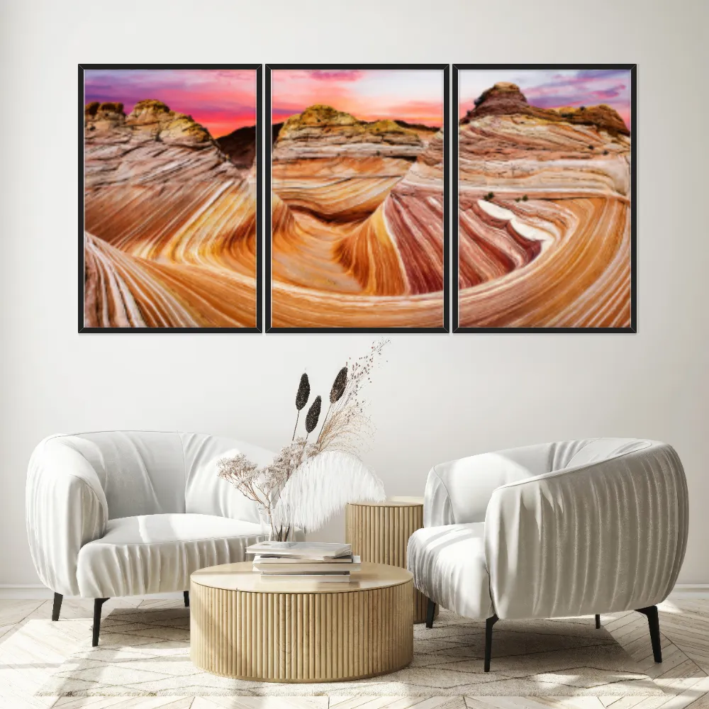 Kit Quadros Decorativos Ondas