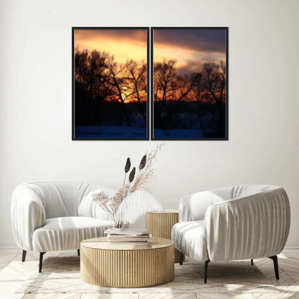 Kit Quadros Decorativos Pôr Do Sol
