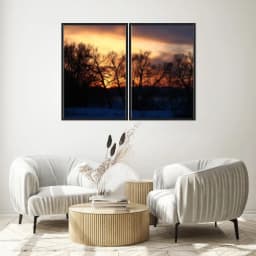 Kit Quadros Decorativos Pôr Do Sol